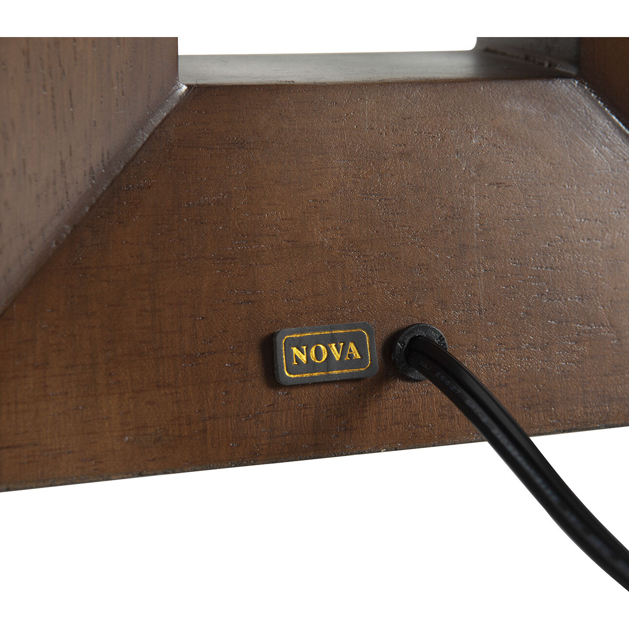 Julie 30 inch 23.00 watt Dark Walnut Wood and Weathered Brass Standing Table Lamp Portable Light